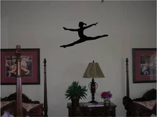 Girls gymnastics or dance wall decal Split Leap 