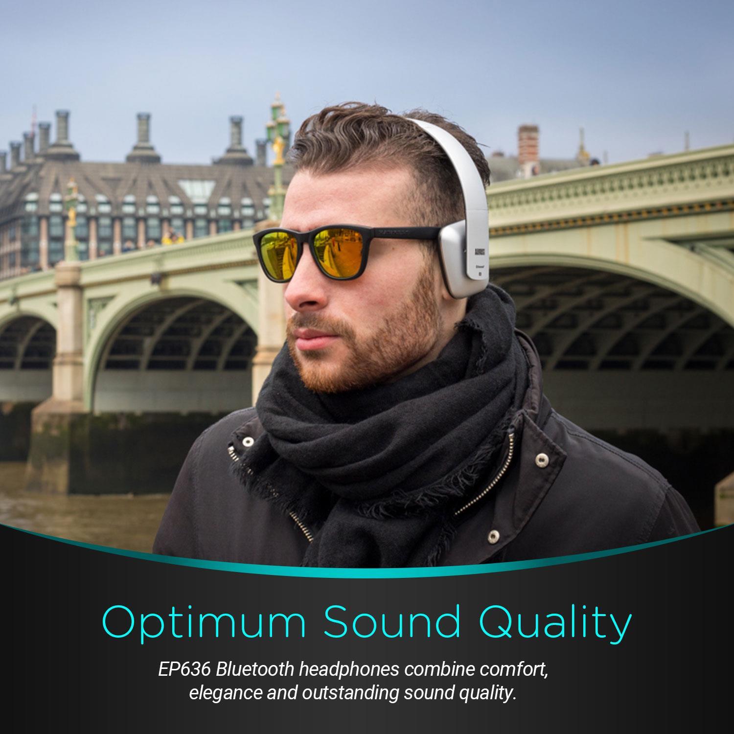 Cuffie Stereo Bluetooth Wireless Ricaricabili - August EP636 Argento foto 6