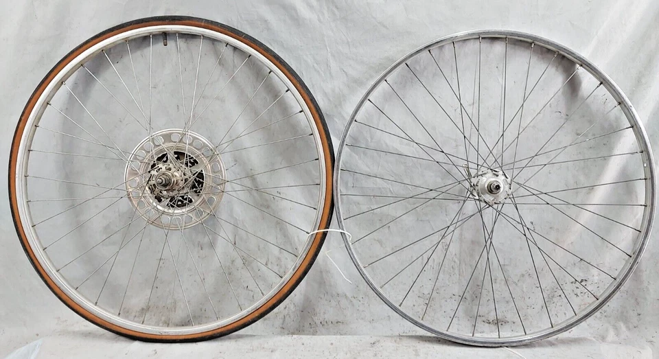 Araya High Flange 27" Road Bike Wheel Set 6S Freewheel Silver 126/100 Ships USA - Image 2 of 4