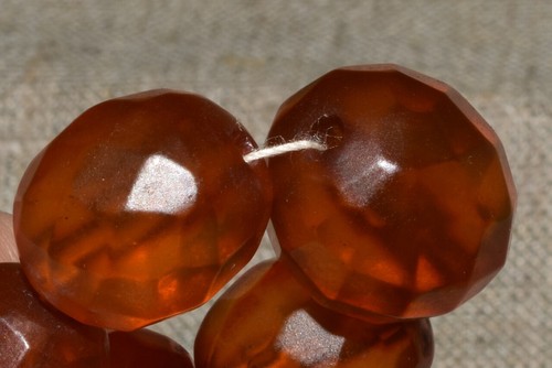 ANTIQUE NATURAL !! BALTIC faceted AMBER box Bead COGNAC necklace EGG 琥珀色 كهرمان - Picture 8 of 21
