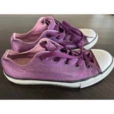 Converse Glitter Sneakers Purple Low Top Casual Shoes Sparkle Sneakers