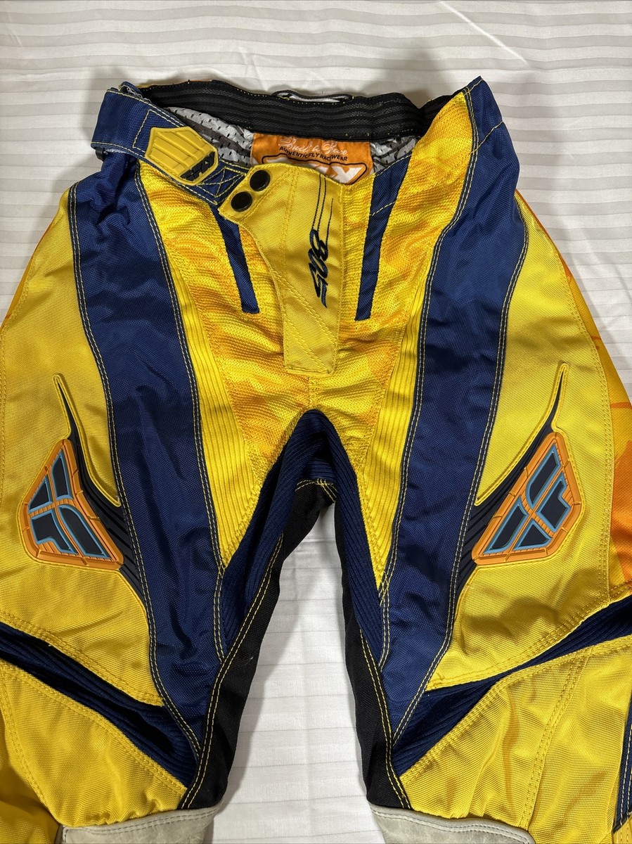 Fly Racing Pants Youth 26 Motocross 805's Yellow Blue Dirt