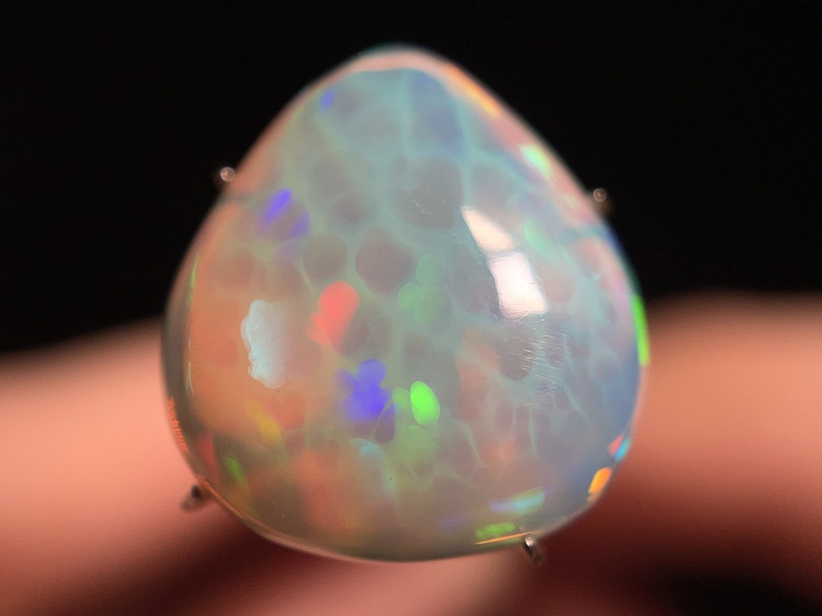 OPAL Cabochon Honeycomb, Teardrop Welo Opal, Jewelry Making, 45993