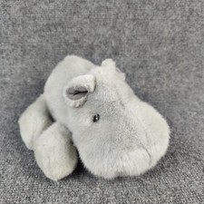 Dakin Hippo Plush Fluffy Fanny Sleepy Laying Cute 8" Vintage Stuffed Animal 1993