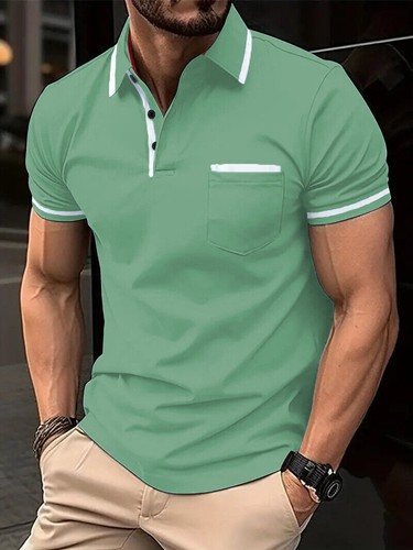 2025 Men's Summer Button Pocket Sports Polo Shirt Short Sleeve T-Shirt - Picture 30 of 34