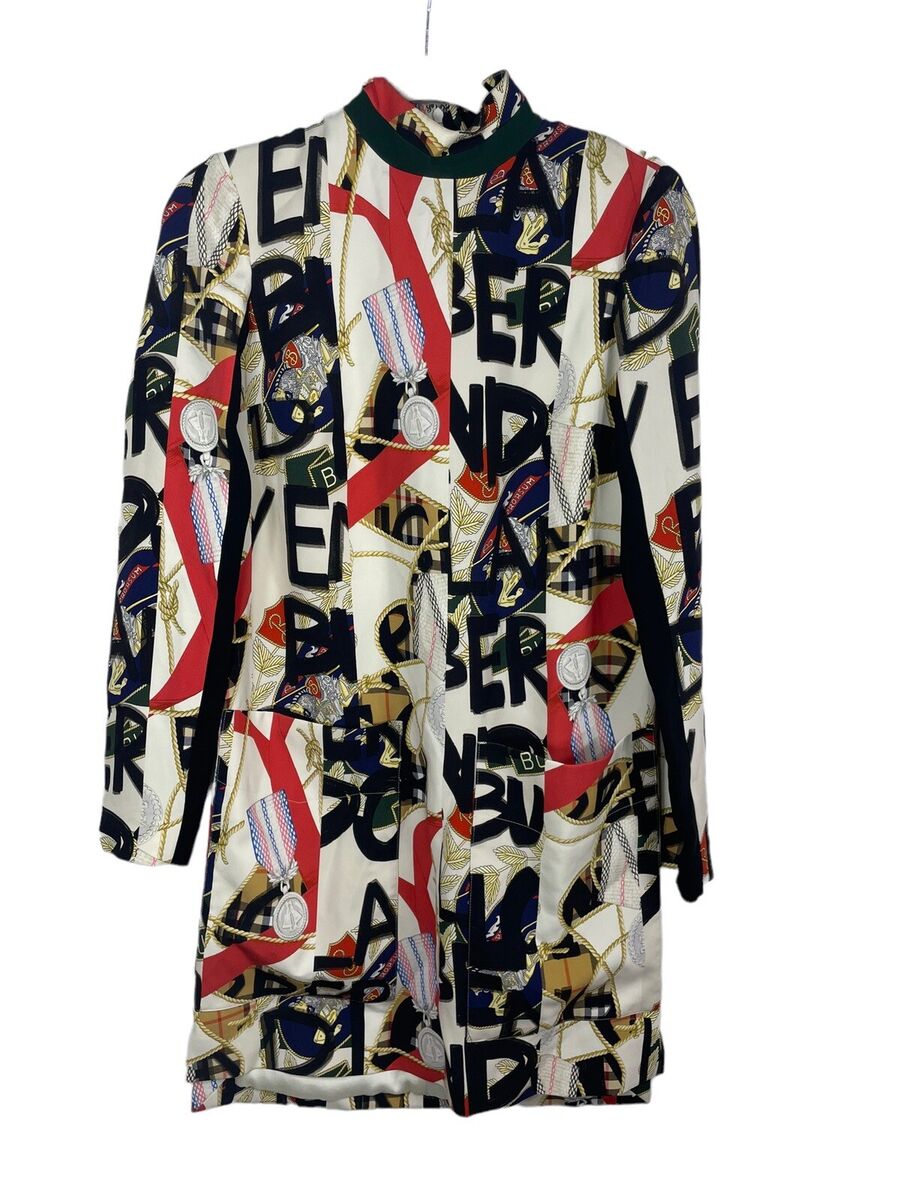Burberry London Zoya High-Neck Graffiti-Print Dress NEW Burberry London Zoya High-Neck Graffiti-Print Dress NEW