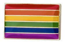 RAINBOW GAY LESBIAN PRIDE Rectangle Motorcycle Hat Cap Lapel Pin