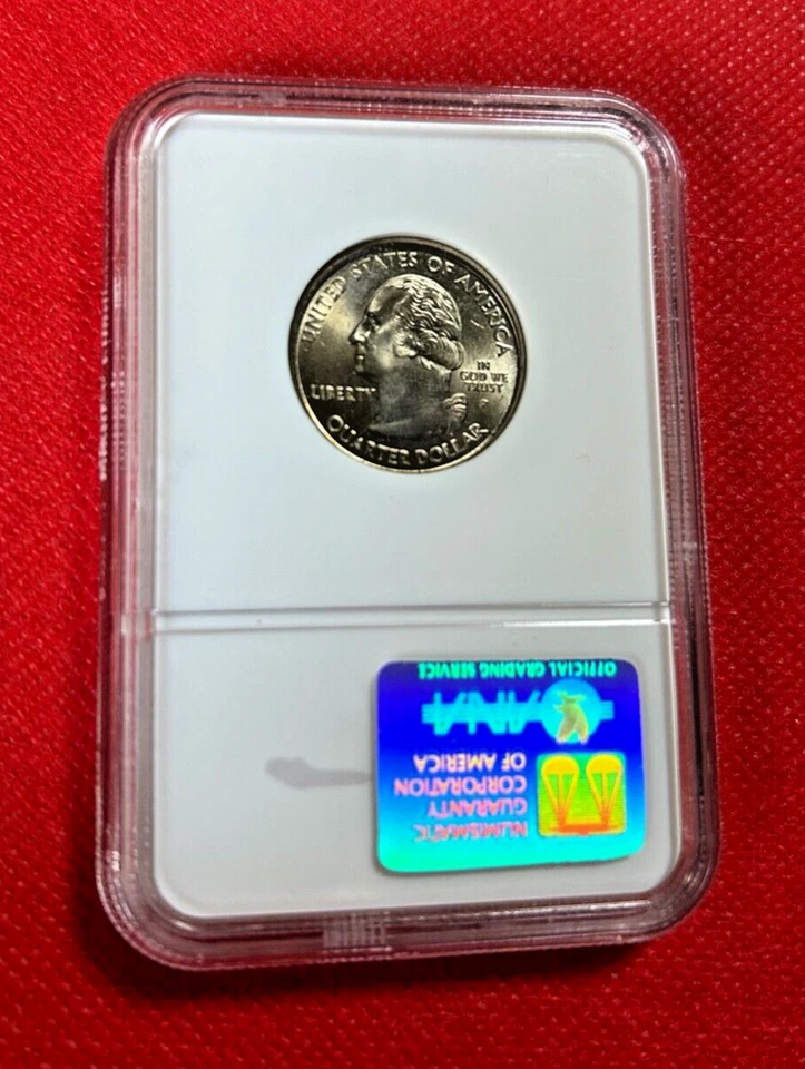 2000 P MA STATE QUARTER MINT ERROR PARTIAL COLLAR NGC MS 65 - Image 2 of 2