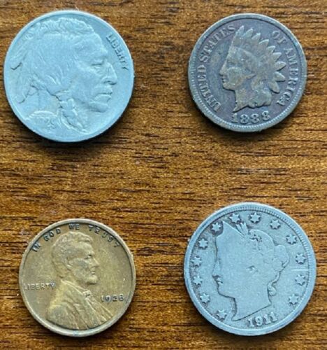 USA Vintage Vier Münzen Lot! Geringer Versand!