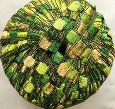 Berlini Ladder Ribbon Maxi Yarn 43 Brilliant Herbs 50gr 98yds Greens Tan