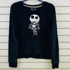 Womens S Nightmare Before Christmas Jack Skellington Black Fleece Pullover Flaws