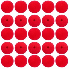 25 Pcs Red Sponge Noses Clown Cosplay Nose for Halloween Christmas Costume Party