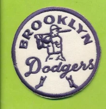 3-1/2"  Brooklyn Dodgers Embroidered Iron On Patch  (1940's - 1950's Era)