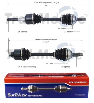 SurTrack Pair Set of 2 Front CV Axle Shafts For Ford Contour Mercury