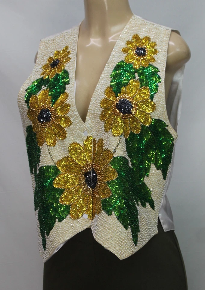 Женский жилет Bali Gem без рукавов с бисером и блестками белый размер S - Изображение 3 из 4