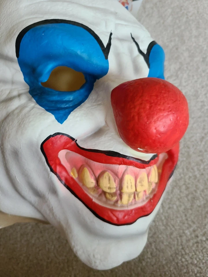 Creepy Bald Clown Halloween Mask  Smiling Evil Grin Giggle New - Image 4 of 4