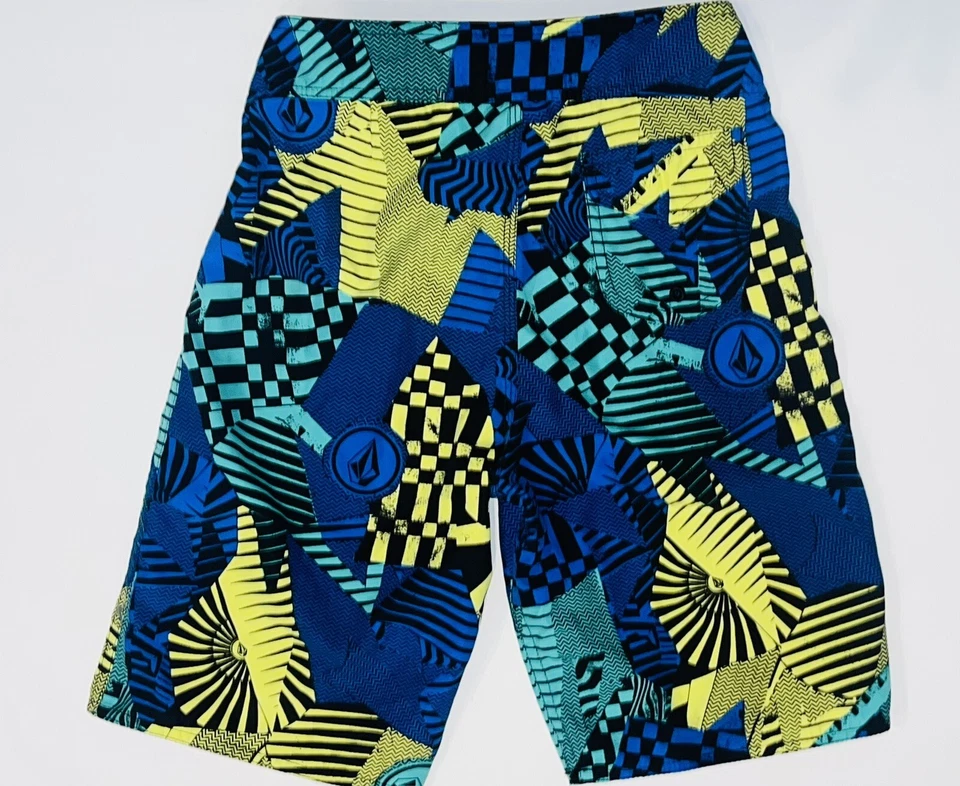 Pantalones cortos híbridos geométricos azul verdoso Hurley para niños talla 8/24 Foto 2 de 2