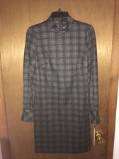 Calvin Klein Plaid Ponte Mock - Neck Woman’s 6 New With Tags Free Shipping 