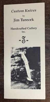 JIM TURECEK HANDMADE KNIFE BROCHURE CATALOG. CUSTOM MAKER CONNECTICUT KNIVES