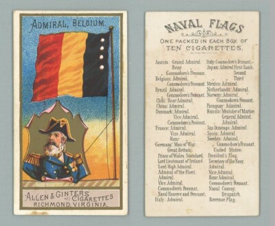 1886 N17 Allen & Ginter Naval Flags ''Admiral Belgfium'' VG/EX  **LGL**