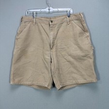 Carhartt Men  s Beige Duck Shorts Work Canvas Heavy Size 37 Outdoor