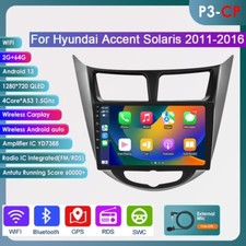 For 2012-2017 Hyundai Accent Apple Carplay Car Radio Android 13.0 Gps Stereo 64g