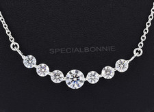 Designer 5Ct White Diamond Necklace In 925 Silver Great Shine FREE Diamond studs