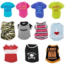 Dog Puppy Cat T-Shirt Tank Top Shirt Vest Clothes Apparel For SMALL Pet XS - XL