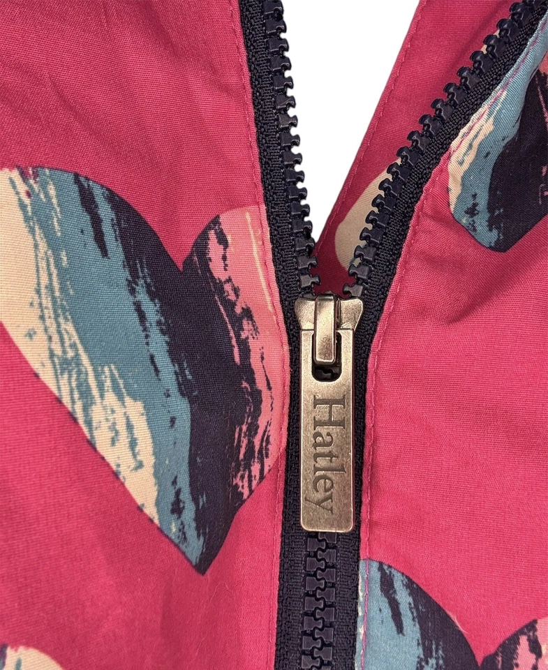 Niñas Talla 2T Hatley Primavera Cremallera Completa Chaqueta Abrigo Rosa Azul Corazones Foto 4 de 4