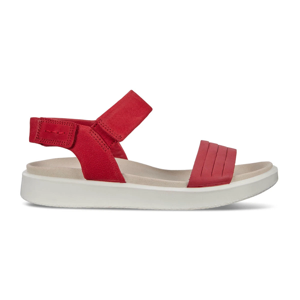 Women s ECCO Flowt Flat Sandal Chili Red 273603 51183 eBay