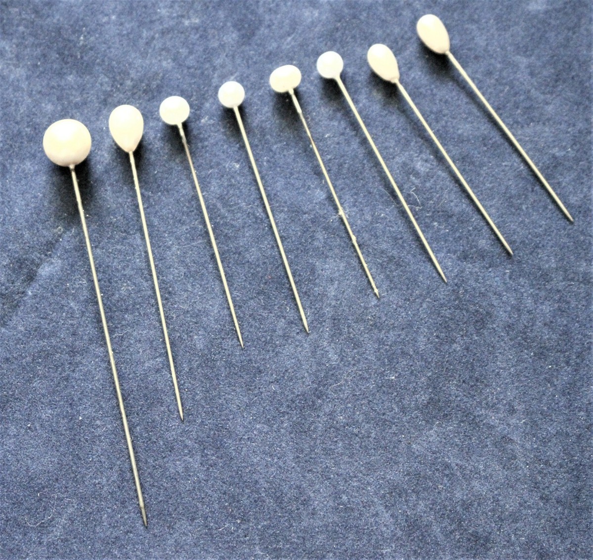 Vintage Ladies Faux Pearl Hatpins, lot of 8, 3 display picture 2