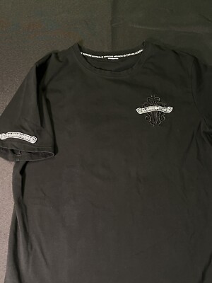 RARE LEATHER PATCH MODEL CHROME HEARTS TSHIRT FITS SIZE S SMALL