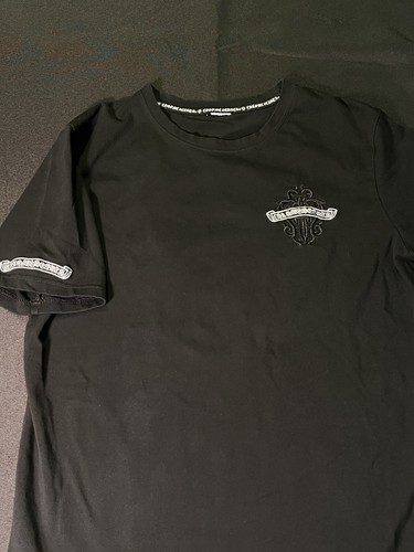 RARE LEATHER PATCH MODEL CHROME HEARTS TSHIRT FITS SIZE S SMALL ALL AUTHENTIC