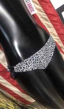 NWT new Leopard Spot Cheetah-print Purple Black Bikini Bottoms Women L SwimSuit