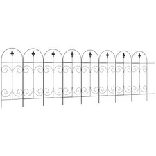 Outsunny Outdoor Decorative Garden Fencing 8PCs 44in x 12.5ft Metal Border