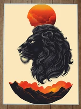 Lion Art Nouveau Gustav Klimt Style Poster 18x24in