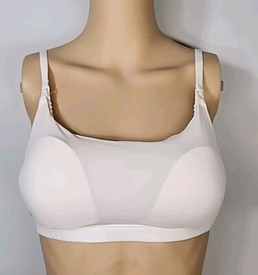 Nwt MOMANDA Pumping Seamless Wireless Paded Nursing Bra Medium Coconut White 