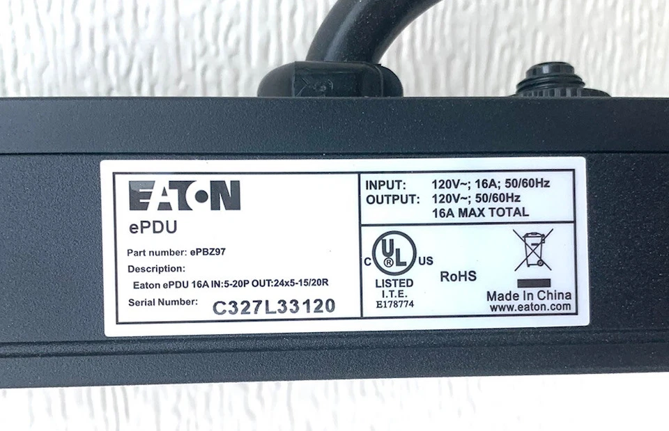 Eaton 24-Outlet Power Distribution Unit 1.92kW (w/ 9 Foot Cord) EPBZ97 - Image 4 of 4