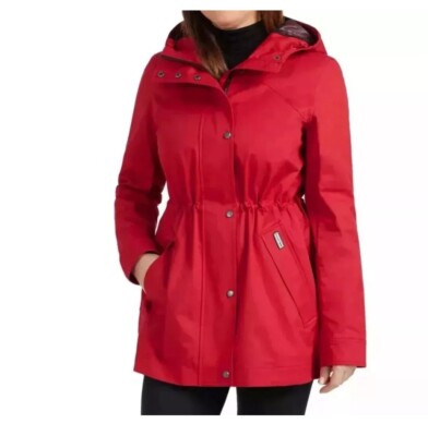 NWT Hunter Ladies' Water Resistant Cotton Smock Rain Jacket Red, Size M