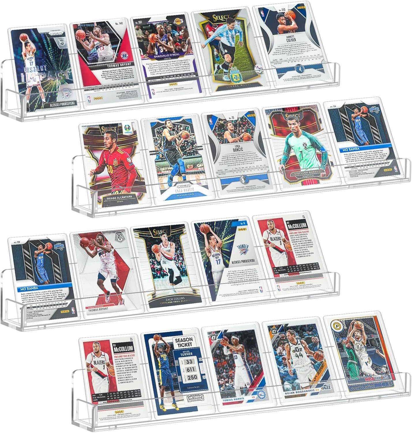 Sports Card Display Shelf for Wall, Wall-Mount PSA Graded Holder, Clear