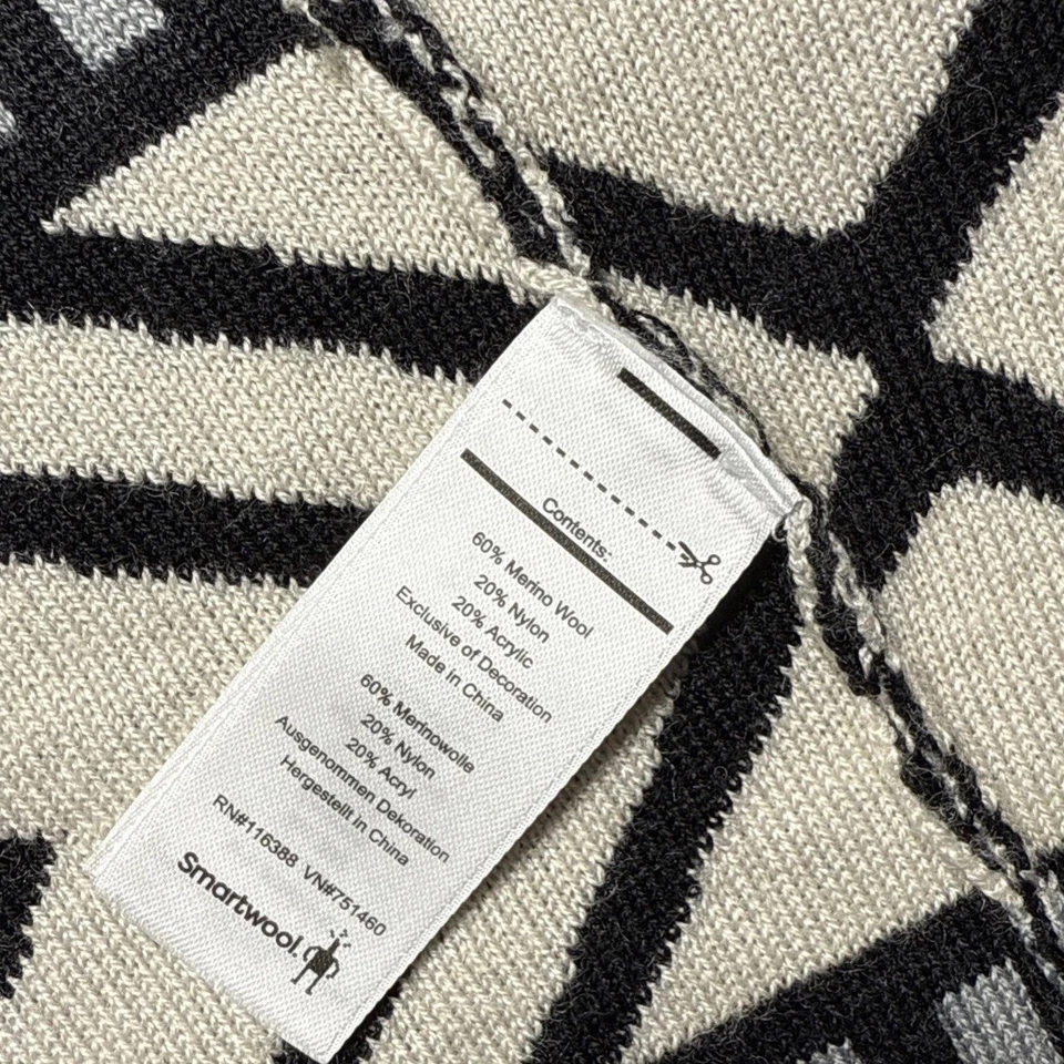 Cárdigan Suéter Smartwool Para Mujer S Lana Merino Azteca Frente Abierto Gris Negro Foto 3 de 4