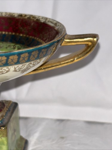 ROYAL VIENNA RENAISSANCE REVIVAL VICTORIAN DOUBLE HANDLE PORCELAIN CENTERPIECE - Foto 6 di 24