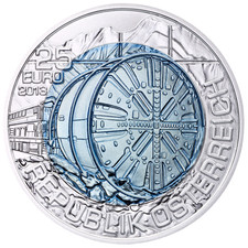 25 Euro 2013 Niob Silber Tunnelbau   Münze in Kapsel  Eiamaya