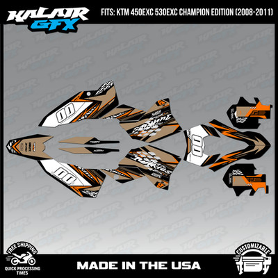 Graphics Kit for KTM Enduro 450EXC 530EXC (2008-2011) Rugged-TAN