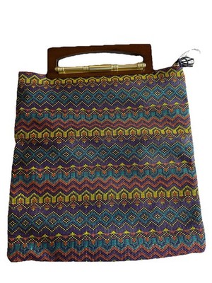Duro Olowu Canvas Top Handle Bag Purse Handbag for Women with Gold Hardware