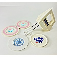 Chilton Kitchen Set Hand Mixer Works  4 Toy Plates Blue Cornflower Tulips Pepsi