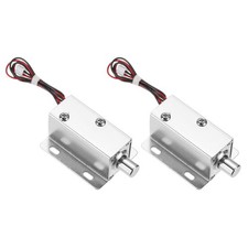 DC 12V 0.8A Electromagnetic Solenoid Lock Door Drawer Magnetic Lock,2 Pcs