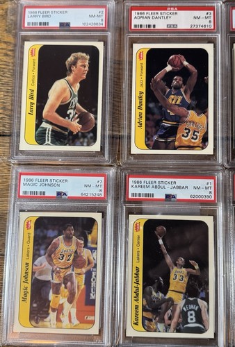 1986-87 Fleer Basketball Sticker Set Complete 1-11 PSA Graded With Jordan ๐ - Picture 3 of 4