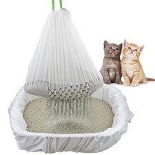 Sifting Cat Litter Box Liners Bags with Holes-Drawstring Scratch Resistant Wa...
