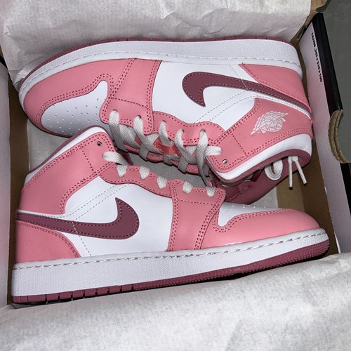 New Nike Air Jordan 1 Mid Valentines Day 2023 GS Size 7Y DQ8423-616 - Picture 5 of 5